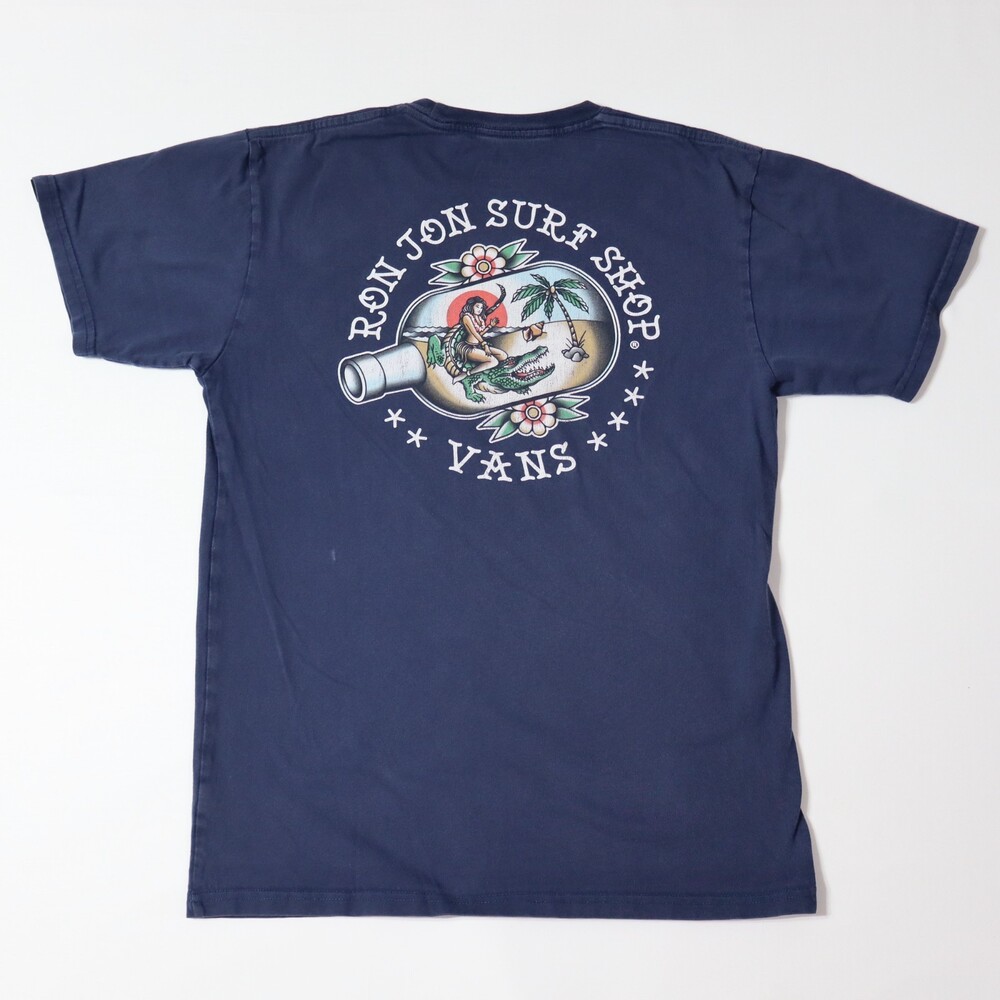 Ron Jon X Vans Mens S Crocodile Hula T-Shirt Navy Beachwear Skaterwear Surfing